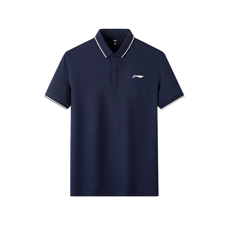 Li-Ning Li Ning Polo Shirts Men's Blue Lapel Thin