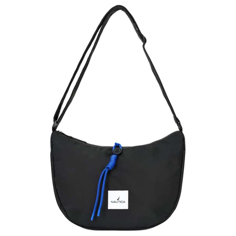 NAUTICA Fabric Shoulder Bag, Crossbody Bag Unisex Black