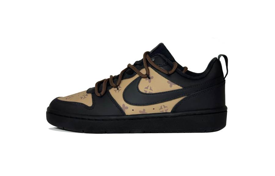 Nike Nike Court Borough Monogram Special Blend Leather Low top Kids' Skateboarding Shoes Dark Khaki Teenagers
