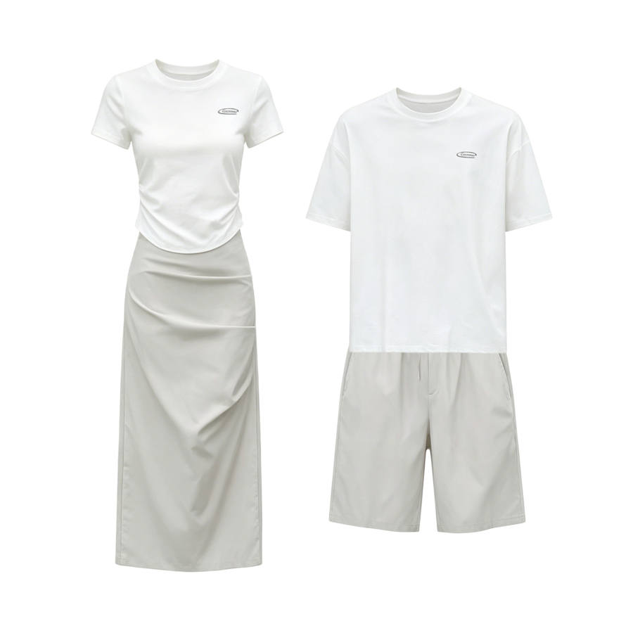 TUSHIFEI Couple Sets Women's Crew Neck Moderate Long