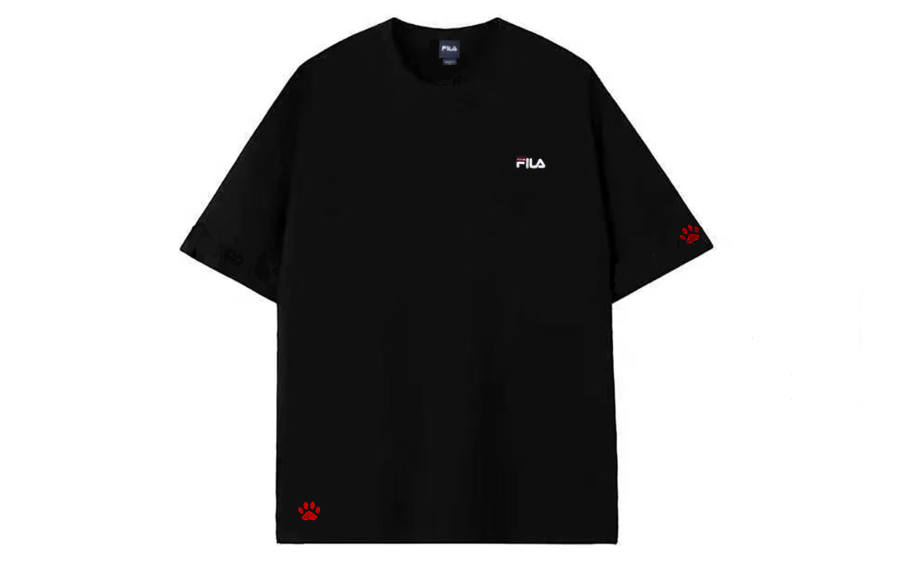 FILA MIHARA YASUHIRO X FILA T Shirts Unisex Peeking Paw Crew Neck Moderate