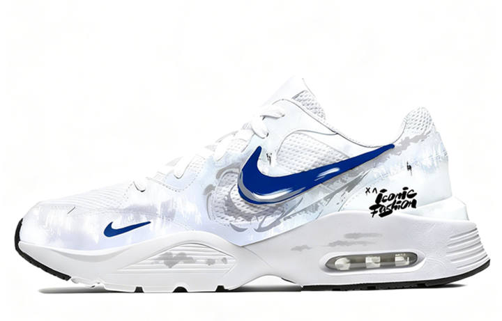 Nike Nike Air Max Fusion Mesh Cushioning Low top Casual City Commuting Running Shoes Men's White Blue