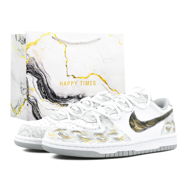 Nike Nike Big Slip Resistant, Abrasion Resistant, Lightweight Low top Skateboard Shoes Men's Gray Gold