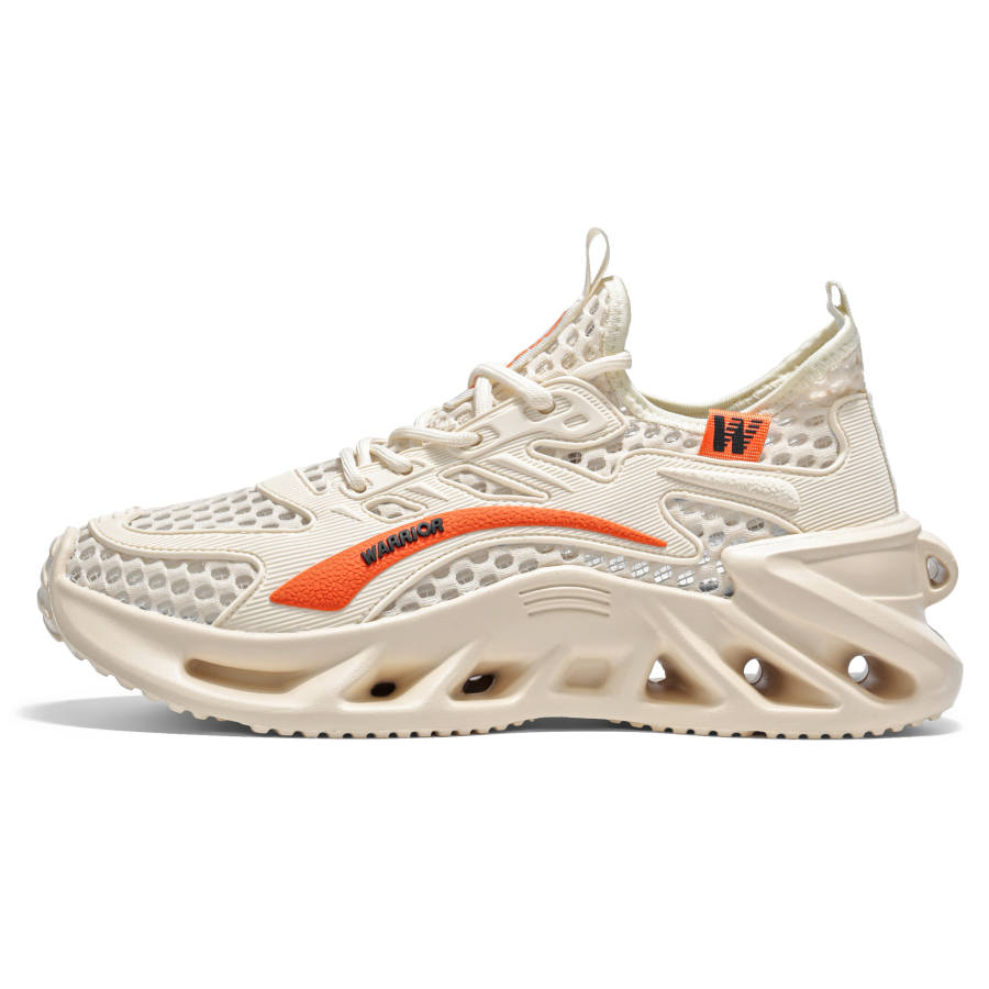 WARRIOR Casual Shoes Men's Low Top Beige Orange, Blue Yellow, Black Gray