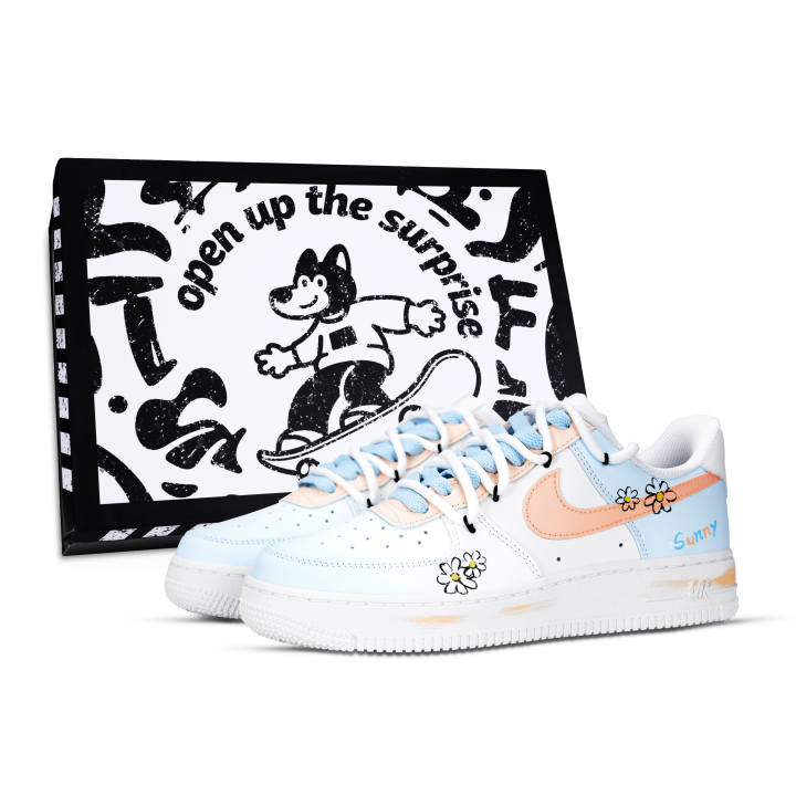 Nike Nike Air Force 1 Air Force 1, Sky Sweet Floral Edition Leather Slip Resistant Abrasion Resistant Low top