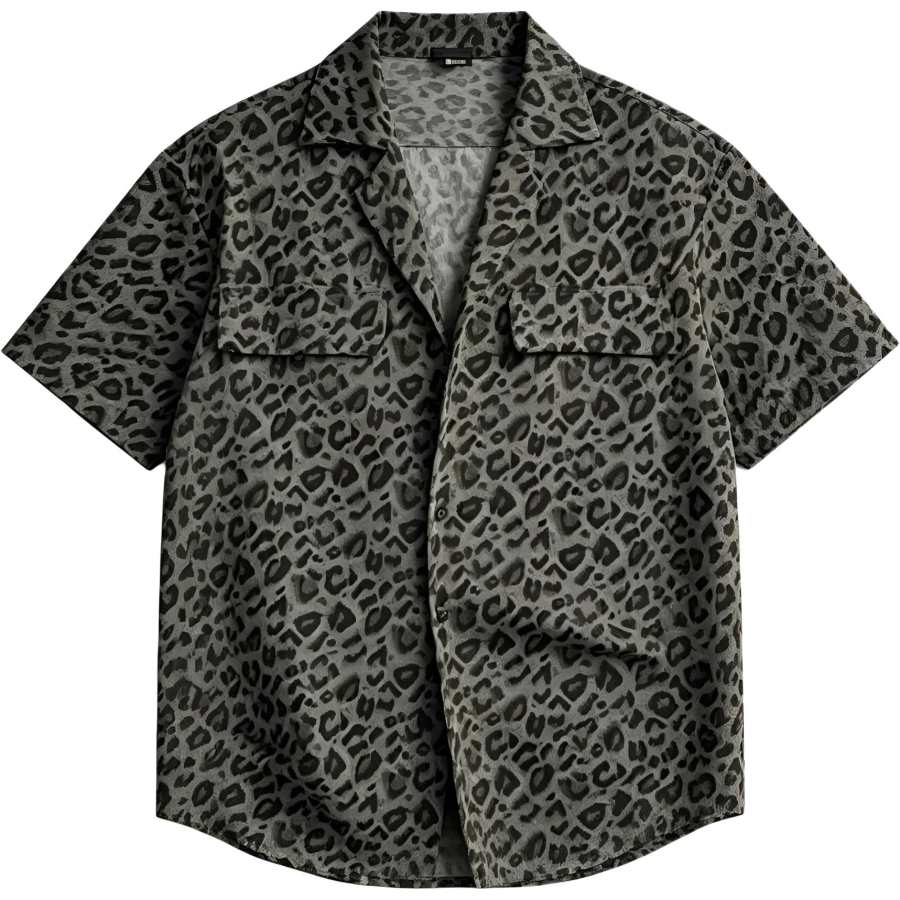 Lnga Landgre Shirts Men's Cuban Collar Thin Workwear