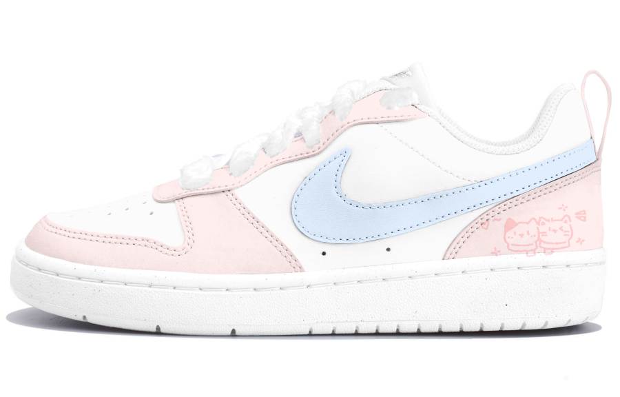 Nike Nike Court Borough Sweet Kitten Synthetic Leather Kids' Skateboarding Shoes Pink Teenagers