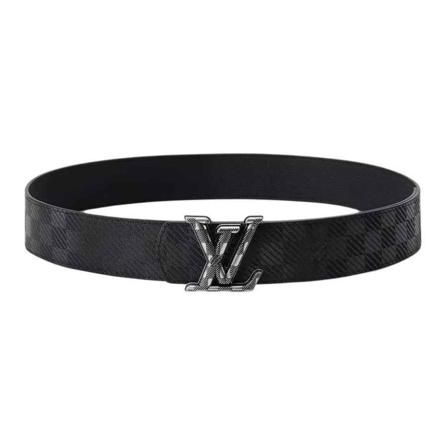 LOUIS VUITTON LOUIS VUITTON Leather Belts Men's Black Width 4cm