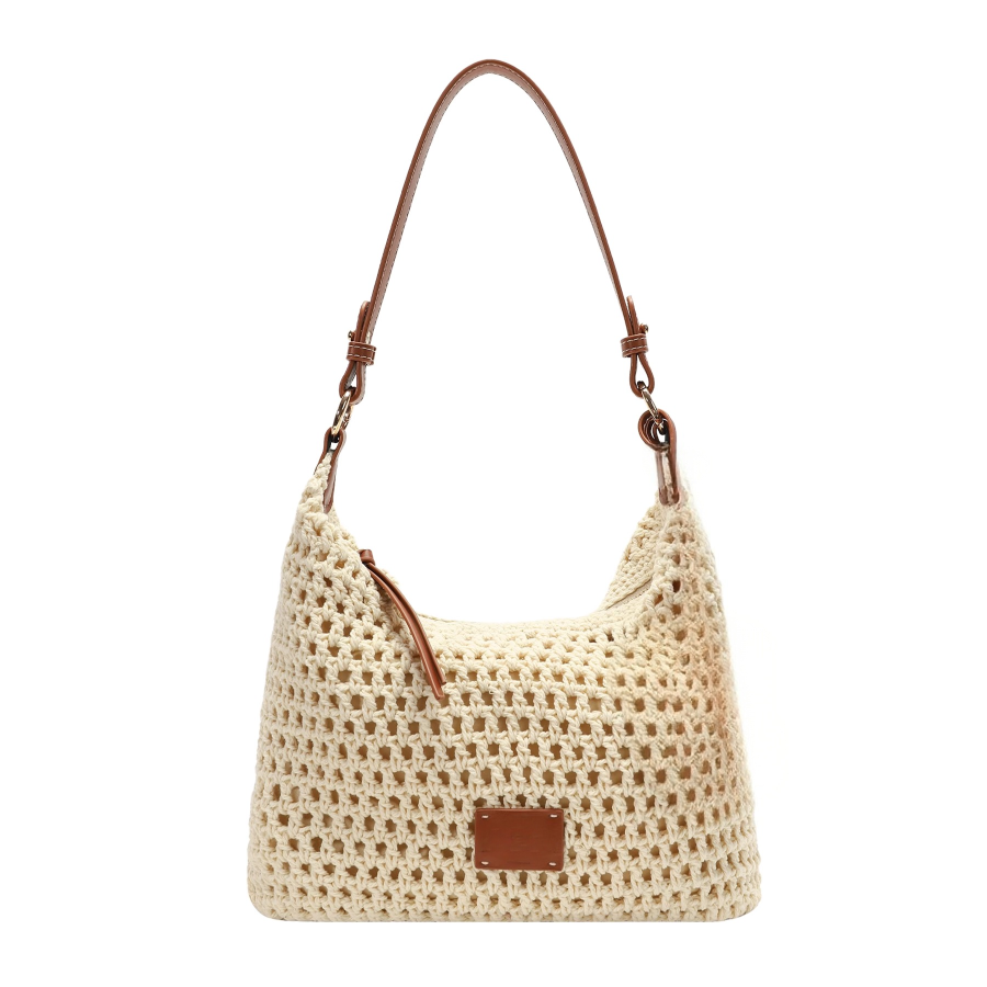 PAYOT Linen Weaving Shoulder Bag Regular Women's Beige Apricot