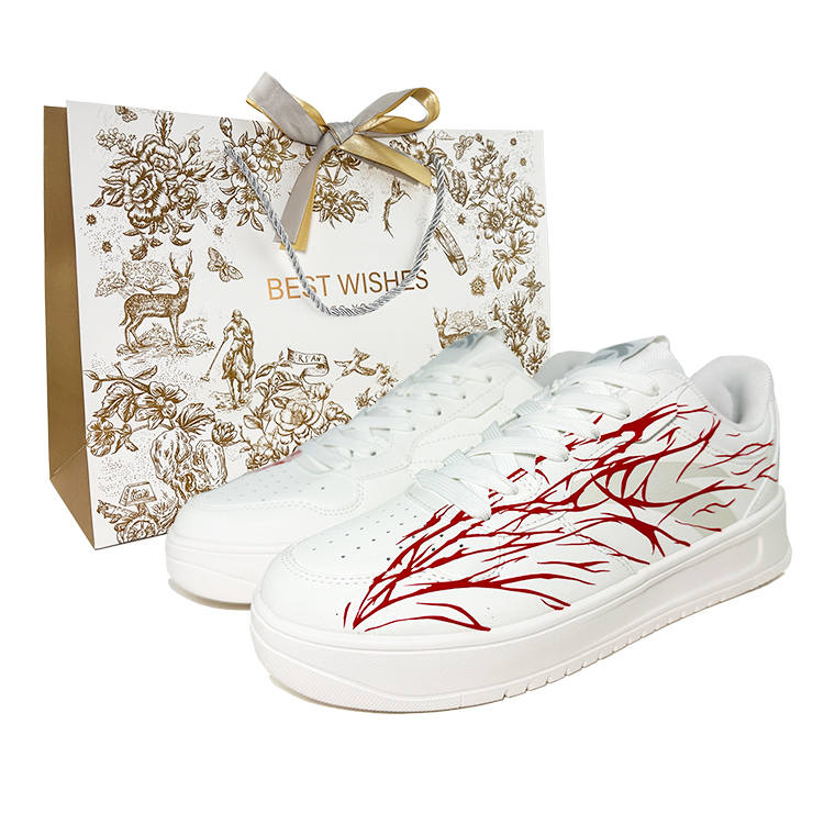 Anta Thorn Red Line Coverage Slip Resistant Low top Skateboard Shoes Women's White Red