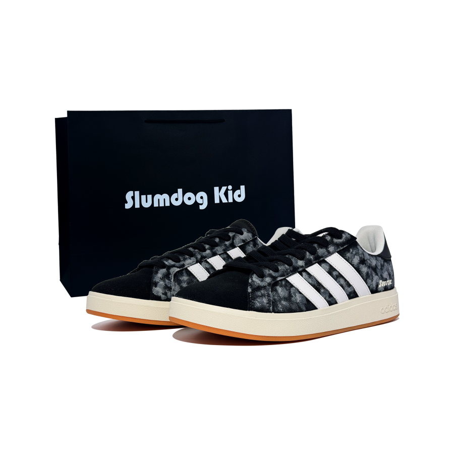 Adidas Adidas Grand Court Base 00s Abrasion Resistant Low top Skateboard Shoes Unisex Black Gray