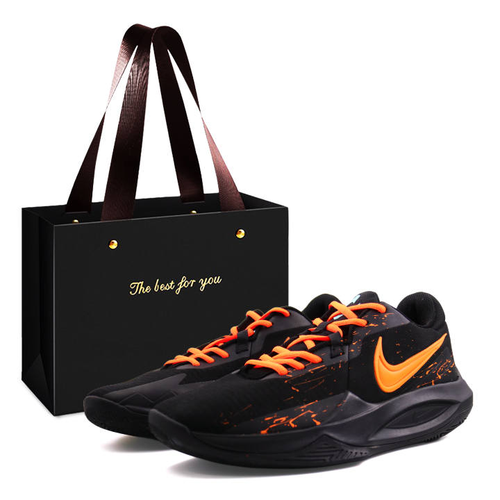 Nike Nike Precision 6 Shopping Bag, Orange Flame Through The Night, Spring Fresh Fabric Low top Basketball Shoes Men's Black