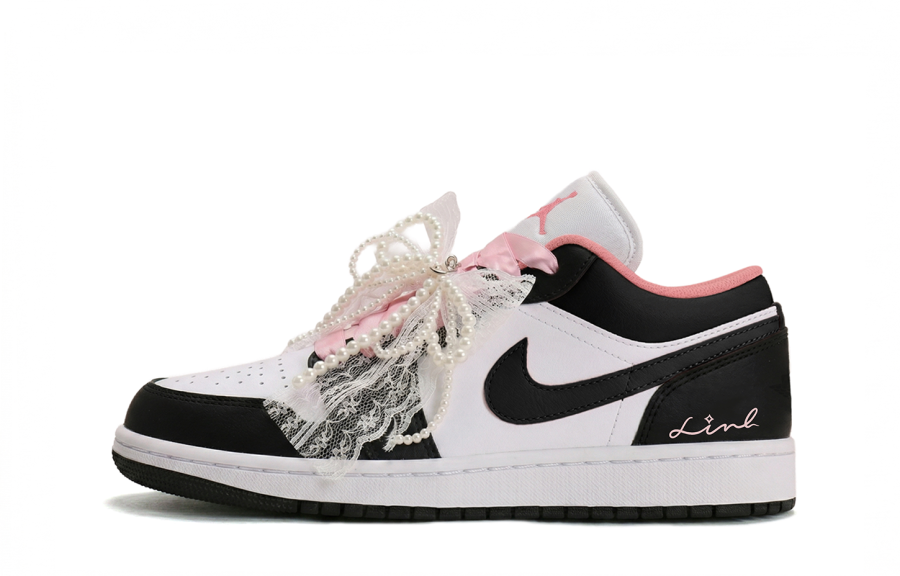 Jordan Jordan Air Jordan 1 Low top Children's Basketball Shoes Black Pink Unisex