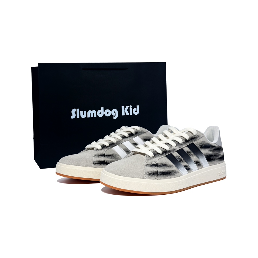 Adidas Adidas Grand Court Base 00s Abrasion Resistant Low top Skateboard Shoes Unisex Black Gray