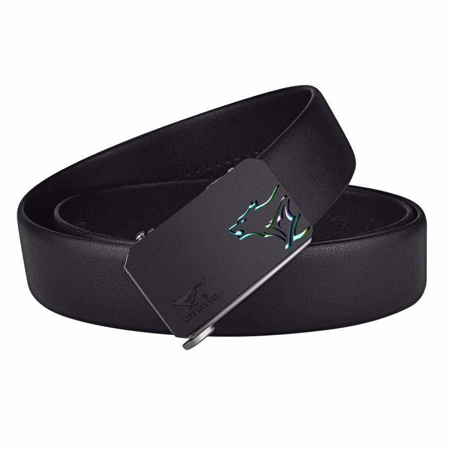 SEPTWOLVES SEPTWOLVES Split Cow Leather Automatic Buckle Belt Men's 3.5cm