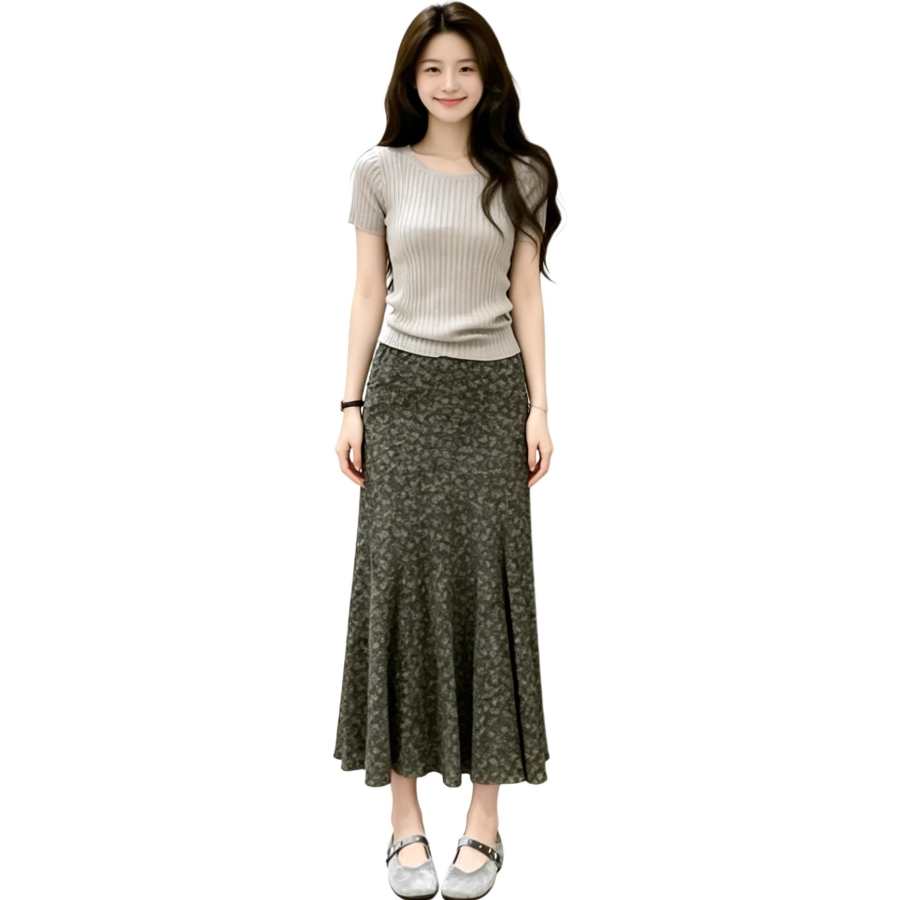 JBBCN Two Piece Skirt Sets Women's Crew Neck Moderate Long