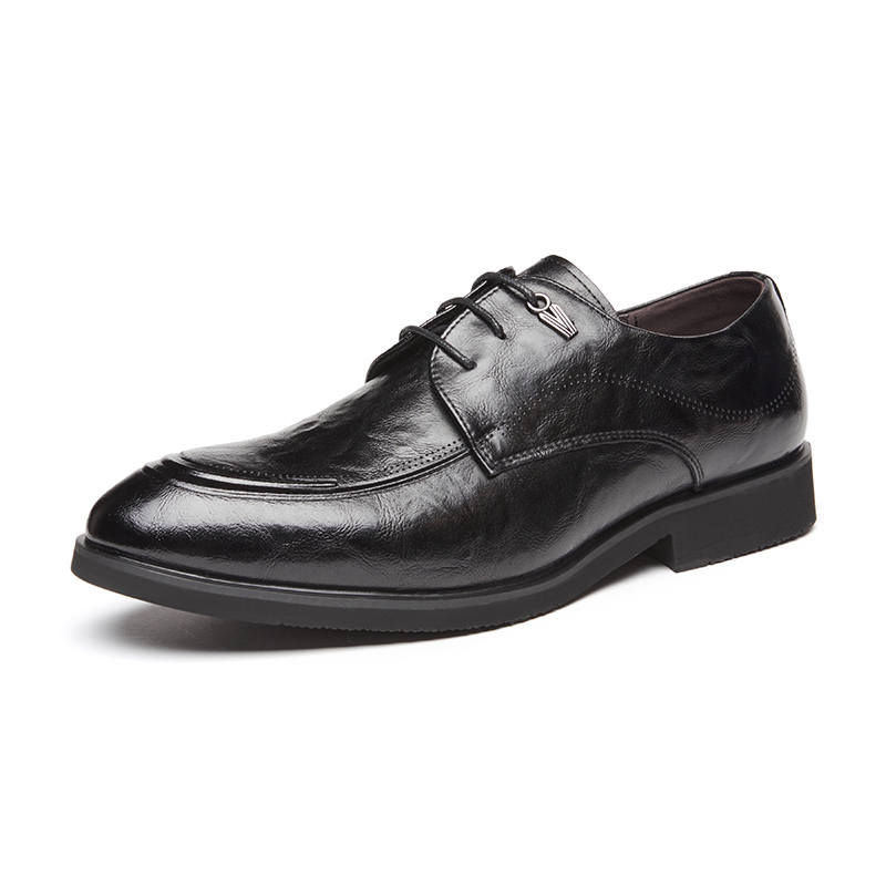 Mulinsen Cow Split Leather Casual Shoes Men's Black