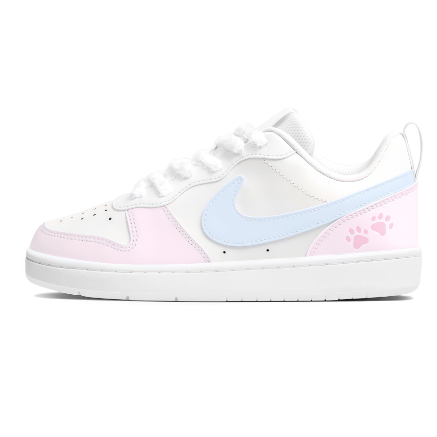 Nike Nike Court Borough Maris Sal Milk Lid Leather Kids' Skateboarding Shoes Blue, Pink Teenagers