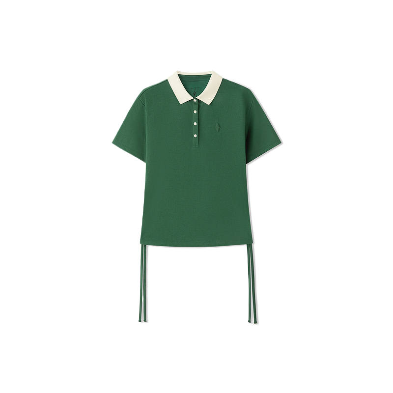 Skechers Polo Shirts Women's Pine Green Lapel Moderate Other