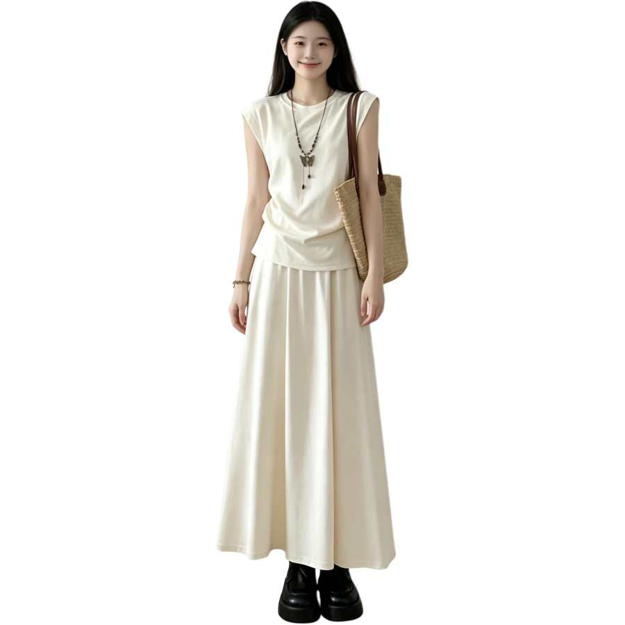 JBBCN Two Piece Skirt Sets Women's Crew Neck Moderate Long
