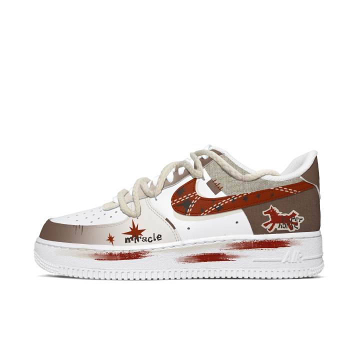 Nike Nike Air Force 1 Cow Leather Abrasion Resistant Low top Skateboard Shoes Men's Red