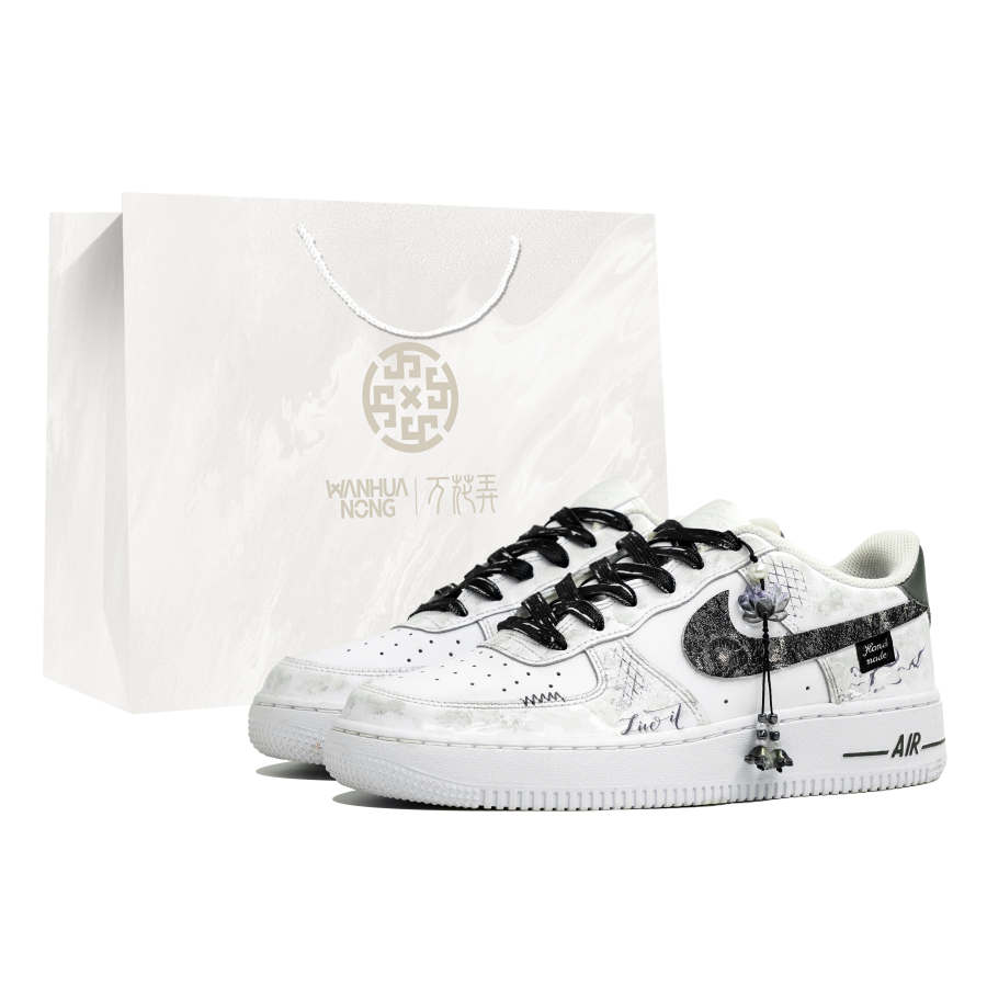Nike Nike Air Force 1 Kaleidoscope, Smoky Ink Stationery, Shopping Bag Abrasion Resistant Low top Skateboard Shoes Men's
