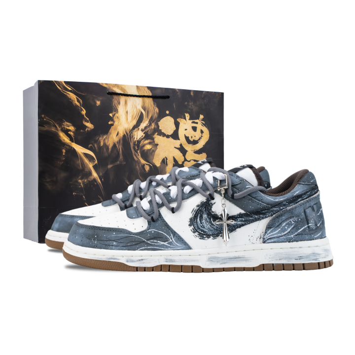 Nike Nike Big Pale Blue Slip Resistant Abrasion Resistant Low top Skateboard Shoes Men's Blue White