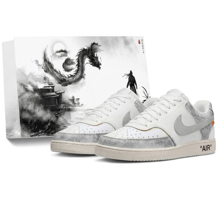 Nike Nike Court Vision 1 LOW Shopping Bag, Chinoiserie Mountainous Smoke River Slip Resistant And Breathable Low top