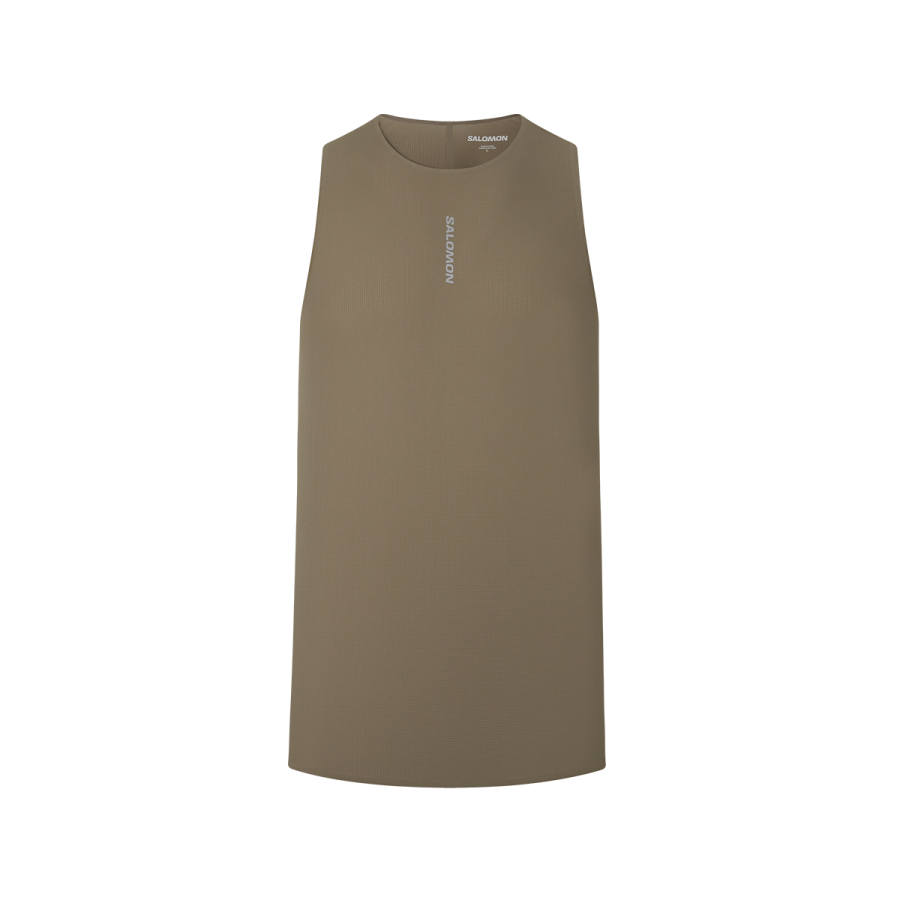 SALOMON Tank Tops Men's Dark Coffee Crew Neck Moderate Other