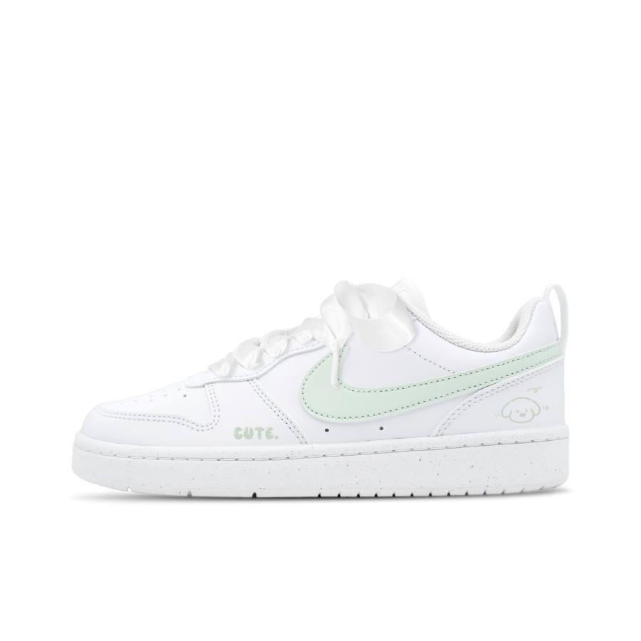 Nike Nike Court Borough Puppy Low top Kids' Skateboarding Shoes Green White Teenagers