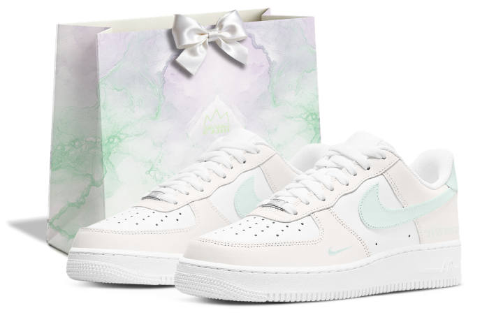 Nike Nike Air Force 1 Shopping Bag, Vanilla Pudding Cushioning Low top Skateboard Shoes Women's White Green