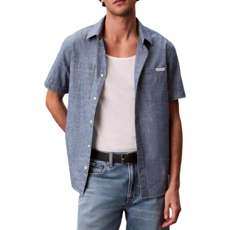 Calvin Klein Shirts Men's Dark Indigo Lapel Moderate Other