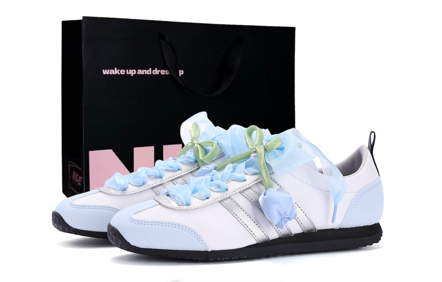 Adidas Adidas VS JOG 2.0 Coverage Slip Resistant Abrasion Resistant Low top German Army Trainers Unisex Blue White