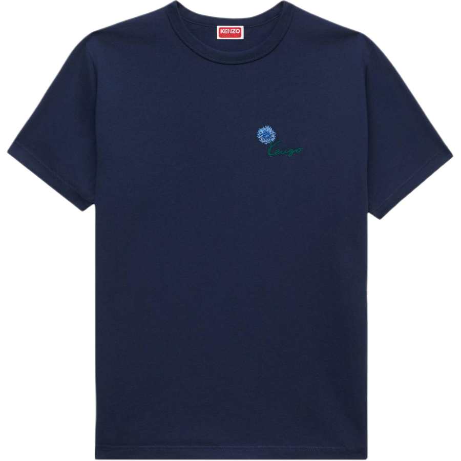 KENZO T Shirts Men's Blue Black Crew Neck Moderate Straight Fit