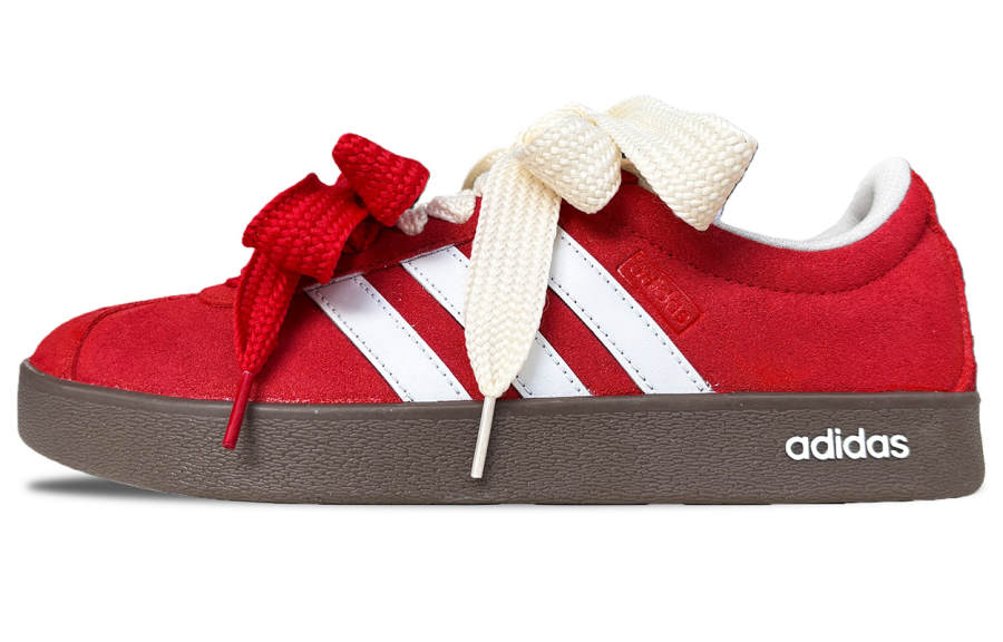 Adidas Adidas VL COURT 2.0 Slip Resistant Abrasion Resistant Low top Skateboard Shoes Unisex Scarlet