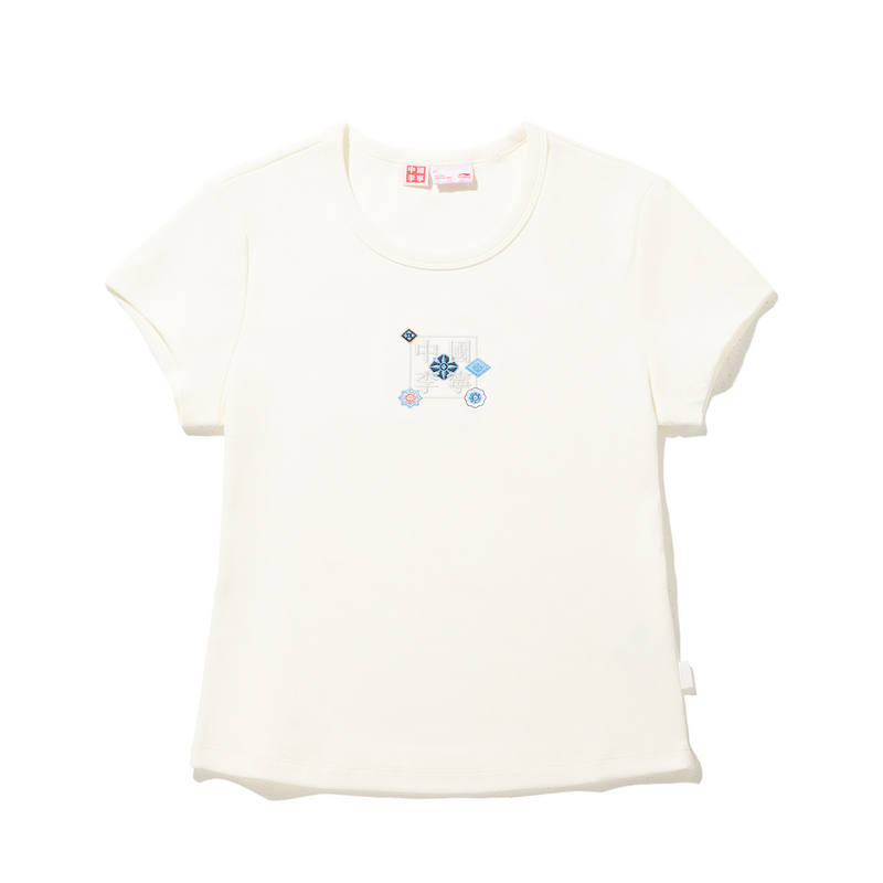 Li-Ning Li Ning Short Sleeved T Shirts Women's Ivory