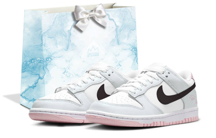Nike Nike Dunk Soft And Cute Cat Paw Abrasion Resistant Low top Skateboard Shoes Women's Blue White