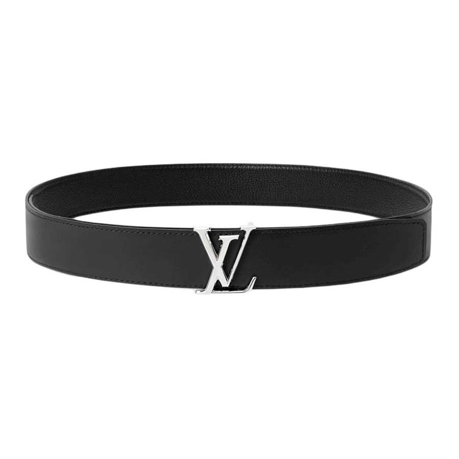 LOUIS VUITTON LOUIS VUITTON Leather Belts Men's Black Width 3.5cm