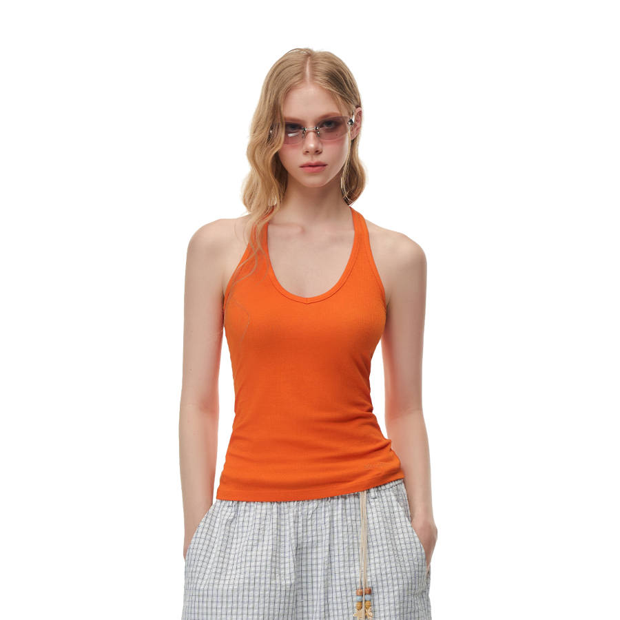 CLIMAX VISION Tank Tops Women's V Neck Thin Halter Neck