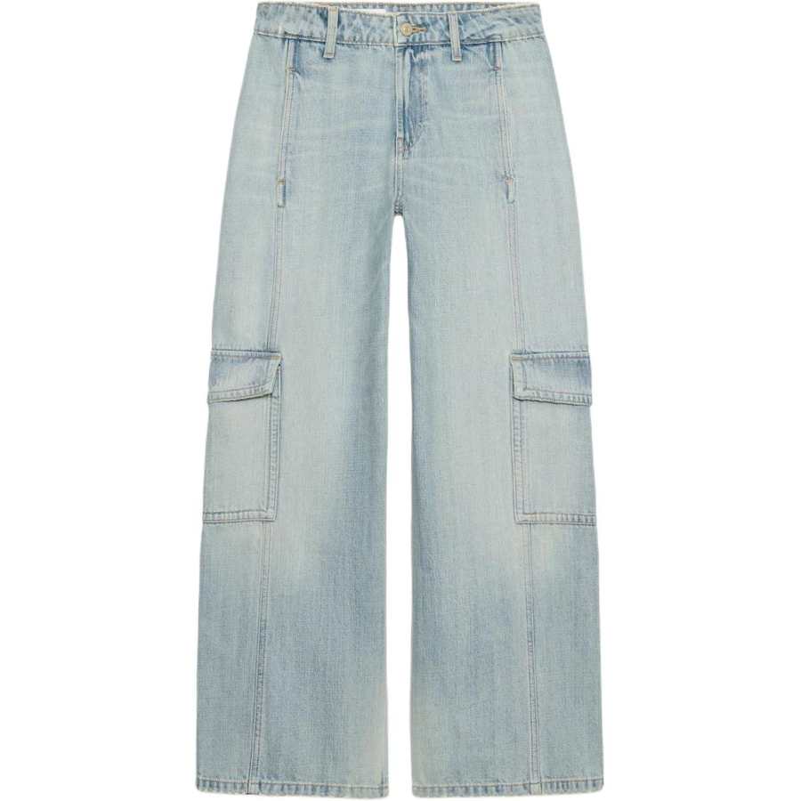ZARA Trf Jeans Women's Light Blue Moderate Straight Fit Pants