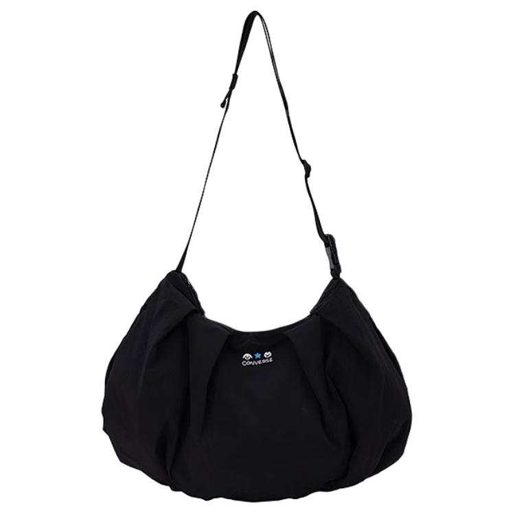 Converse Nylon Shoulder Bag, Crossbody Bag Small Unisex Black