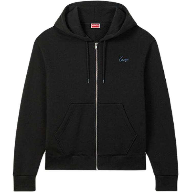 KENZO Sweatshirts Unisex Black Hooded Non Detachable Moderate Straight Fit