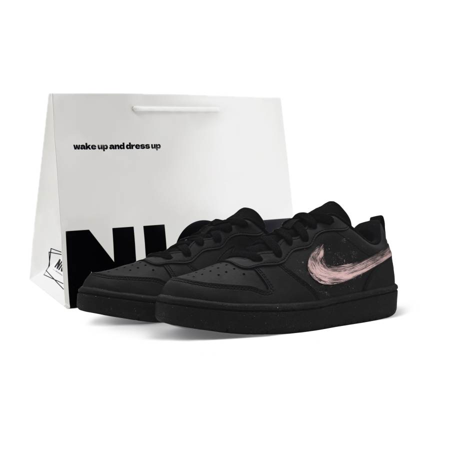 Nike Nike Court Borough Pink+Shopping Bag Low top Kids' Skateboarding Shoes Pink Unisex