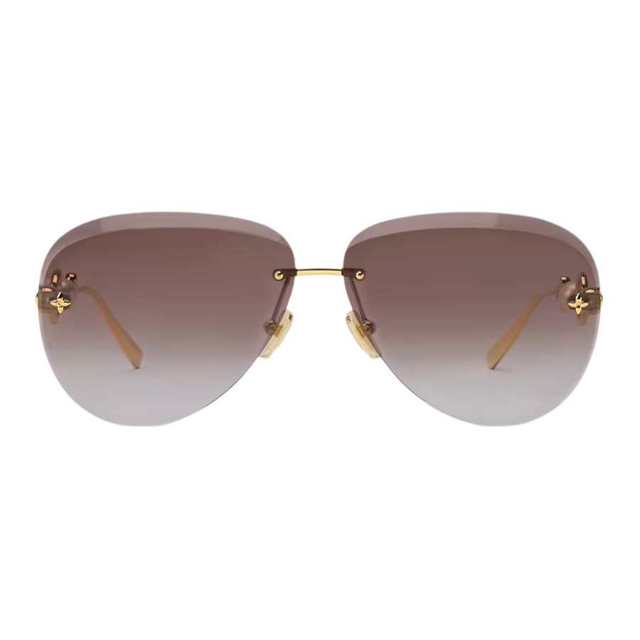 LOUIS VUITTON Metal Aviator Sunglasses Women's Gold