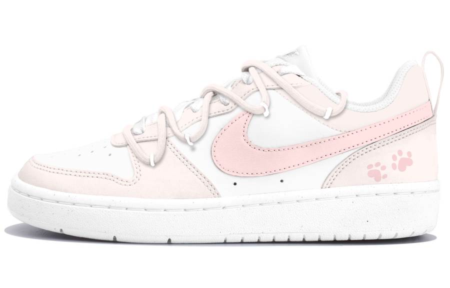 Nike Nike Court Borough Pink With Claw Print Synthetic Leather Kids' Skateboarding Shoes Pink Teenagers