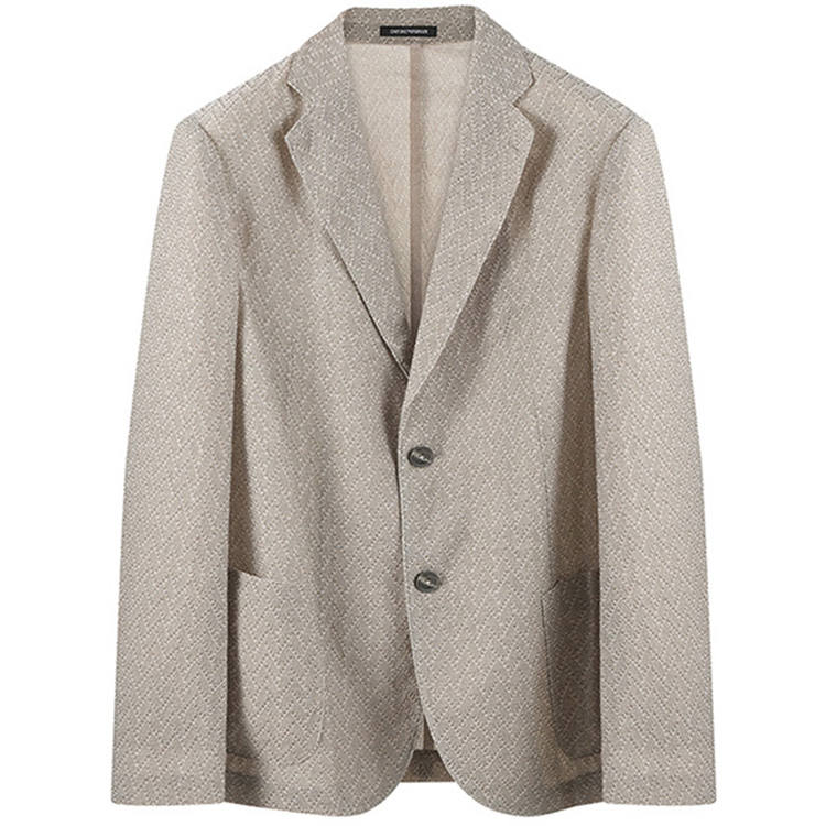 EMPORIO ARMANI FW23 Business Suit Coat Men's Light Linen Brown