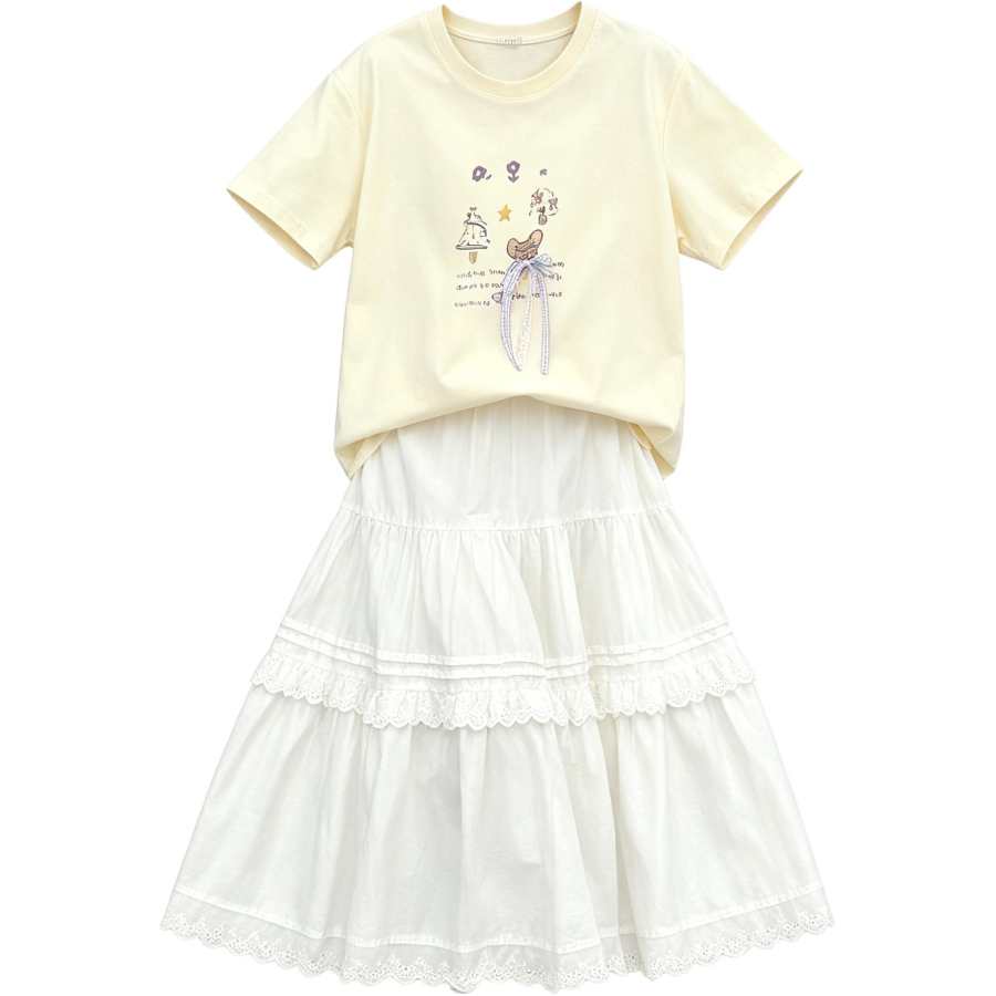 YALU Kids' YALU Girls Casual Skirt Set