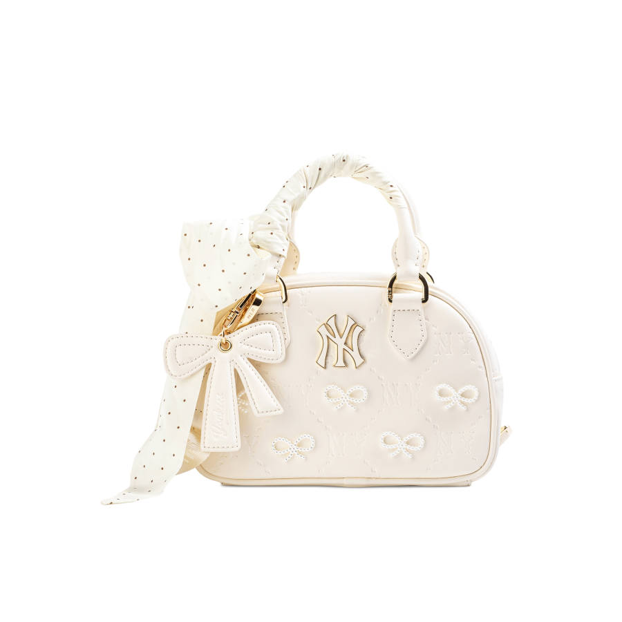 MLB MLB Artificial Leather Bowling Bag, Handbag Regular Kids' White