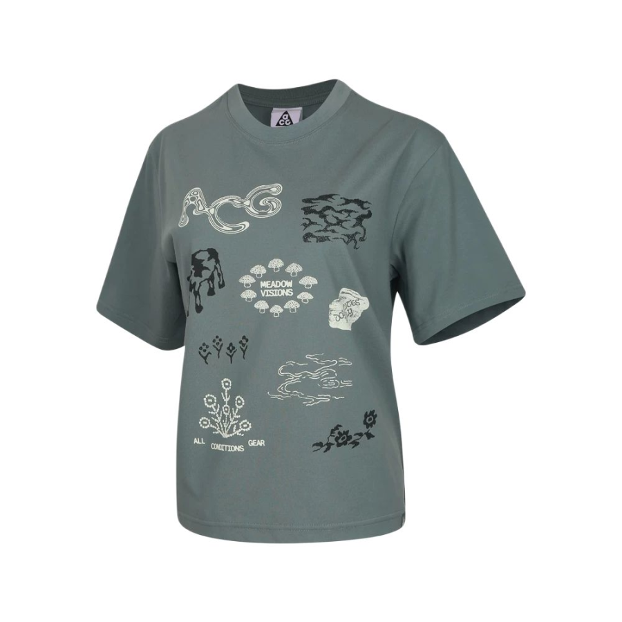 Nike Nike ACG T Shirts Women's Gray Crew Neck Moderate