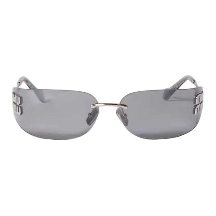 MIU MIU MIU MIU Irregular Shape Sunglasses Women's Silver